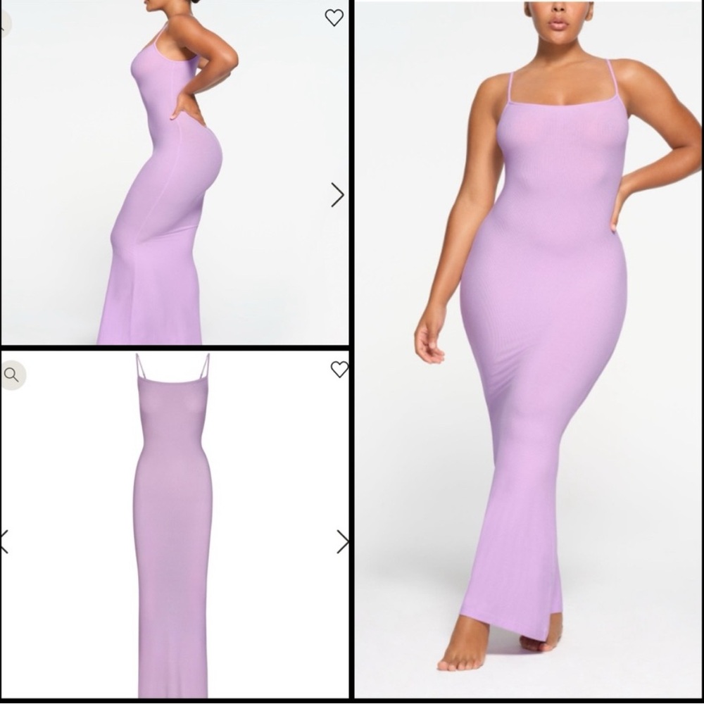 Skims Soft Lounge Long Slip Dress Sugar Plum Limited Edition NWT